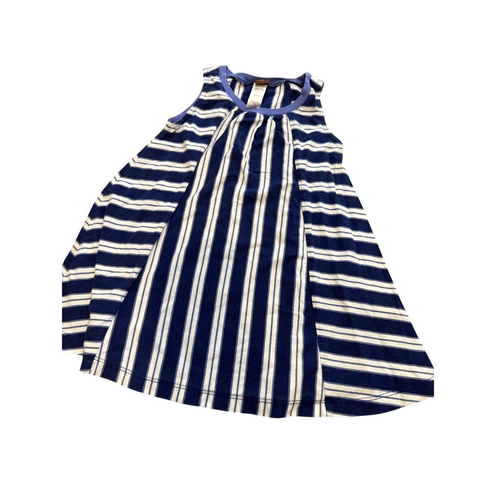 Tea Collection Dress Girls 2T Blue Stripe Sleeveless Trapeze Swing Cotton Summer